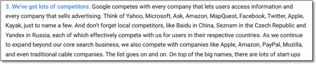 Google's wide world of competitors