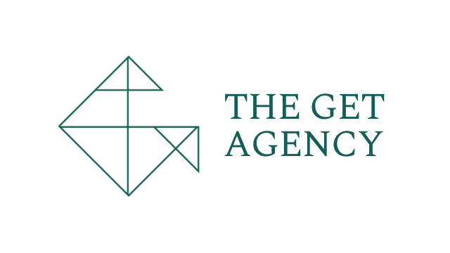 The Get Agency logo stacked green 135f57