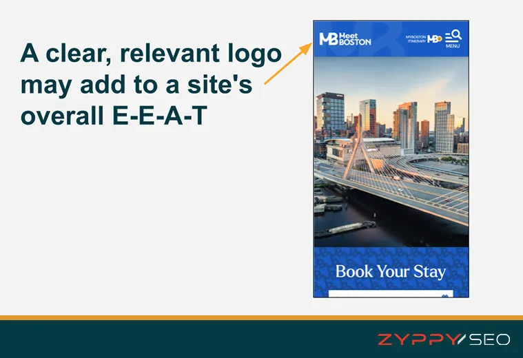 A clear, relevant logo may add to a site's overall E-E-A-T