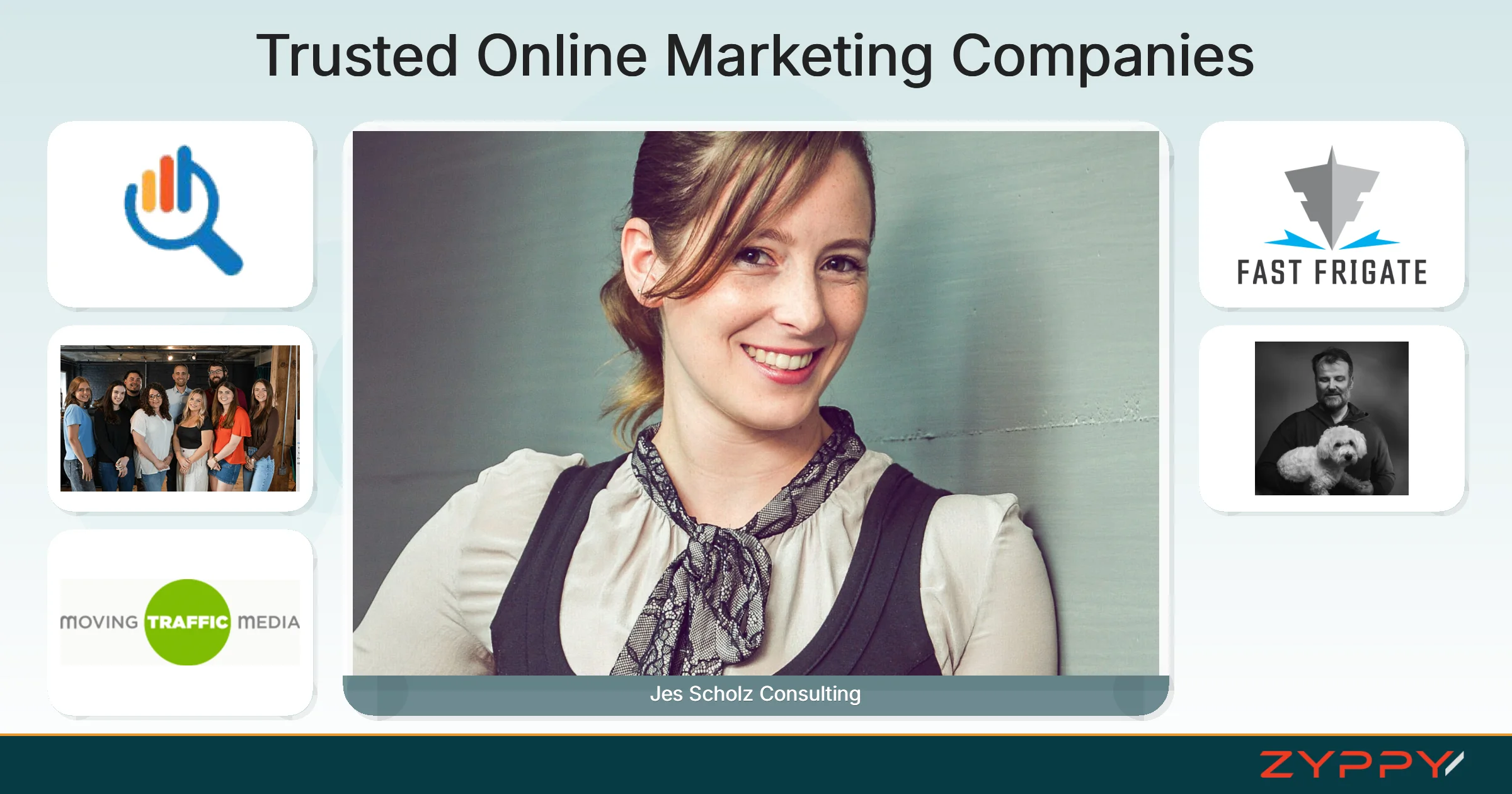 Trusted Online Marketing Companies: Jes Scholz Consulting, Fast Frigate, and others