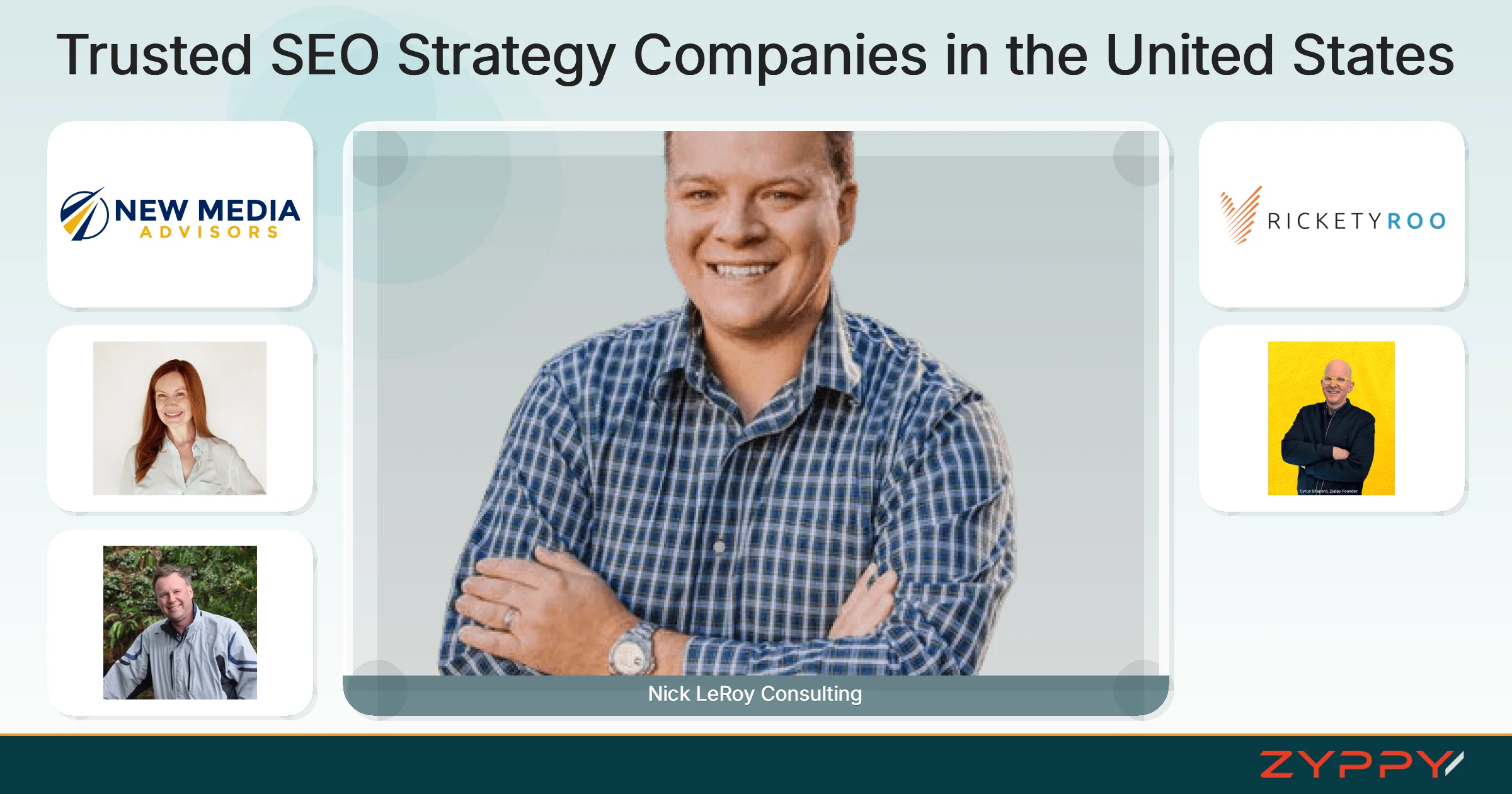 Trusted SEO Strategy Companies in the United States: Nick LeRoy Consulting, New Media Advisors, and others