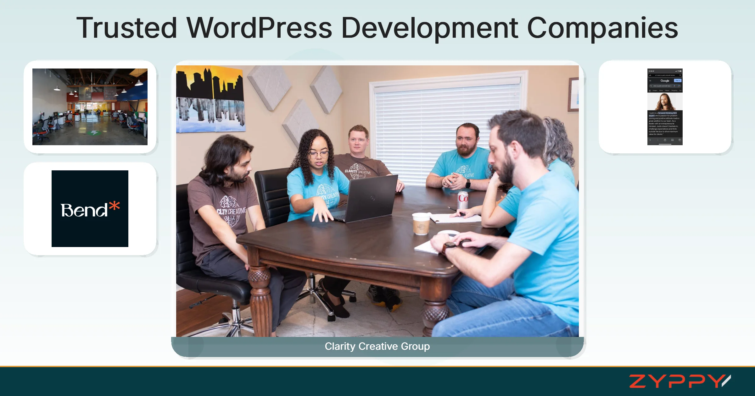 Trusted WordPress Development Companies: Clarity Creative Group, Bend Marketing, and others
