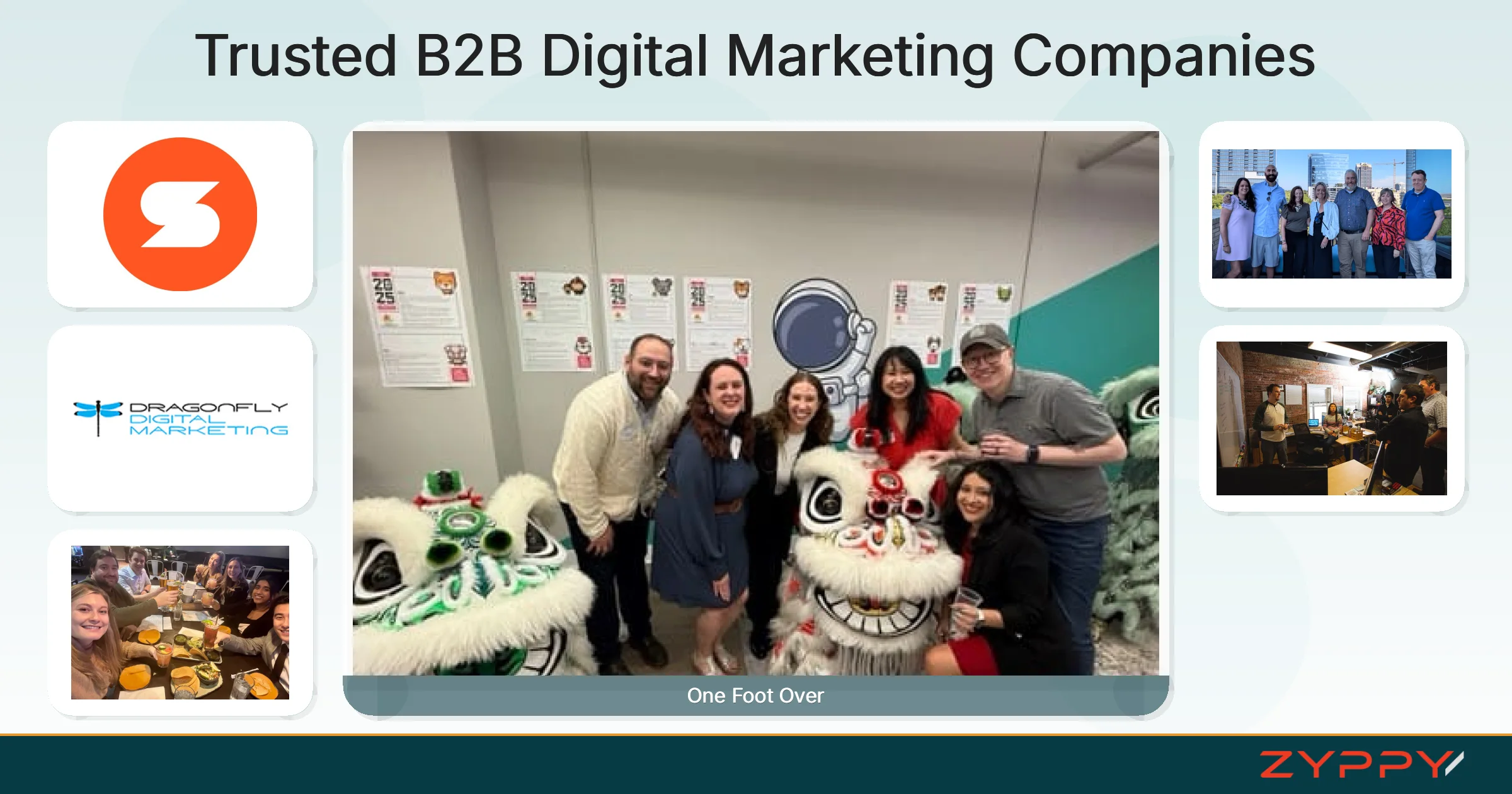 Trusted B2B Digital Marketing Companies: One Foot Over, LOCOMOTIVE Agency, and others