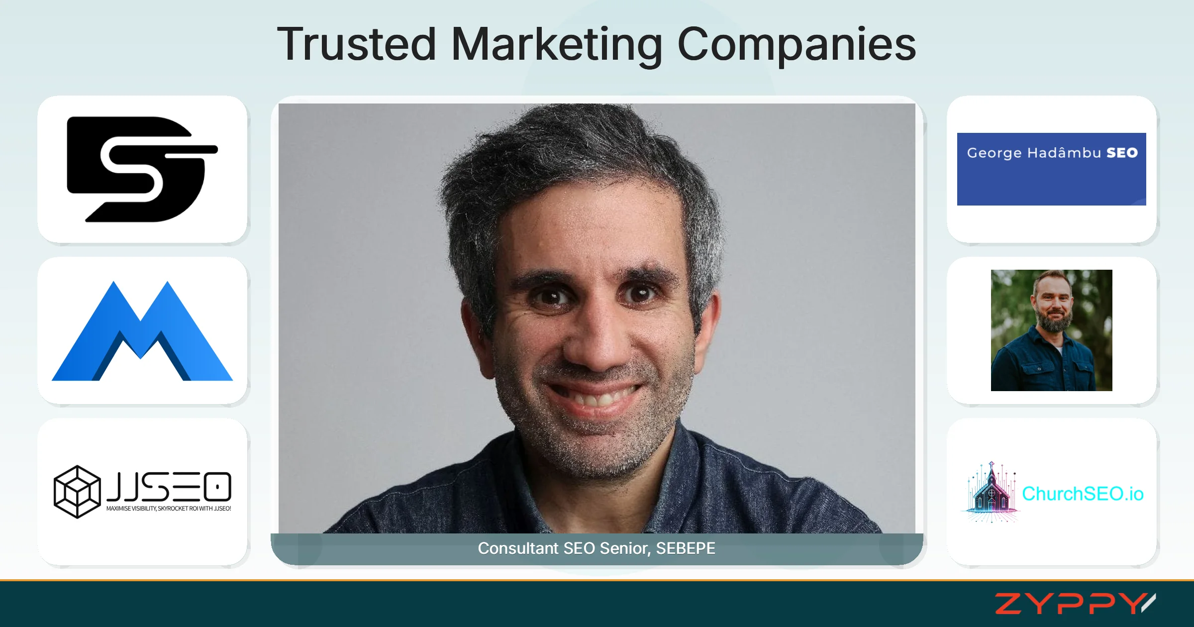 Trusted Marketing Companies: Consultant SEO Senior, SEBEPE, JJSEO Jorge Jaroslavsky, and others