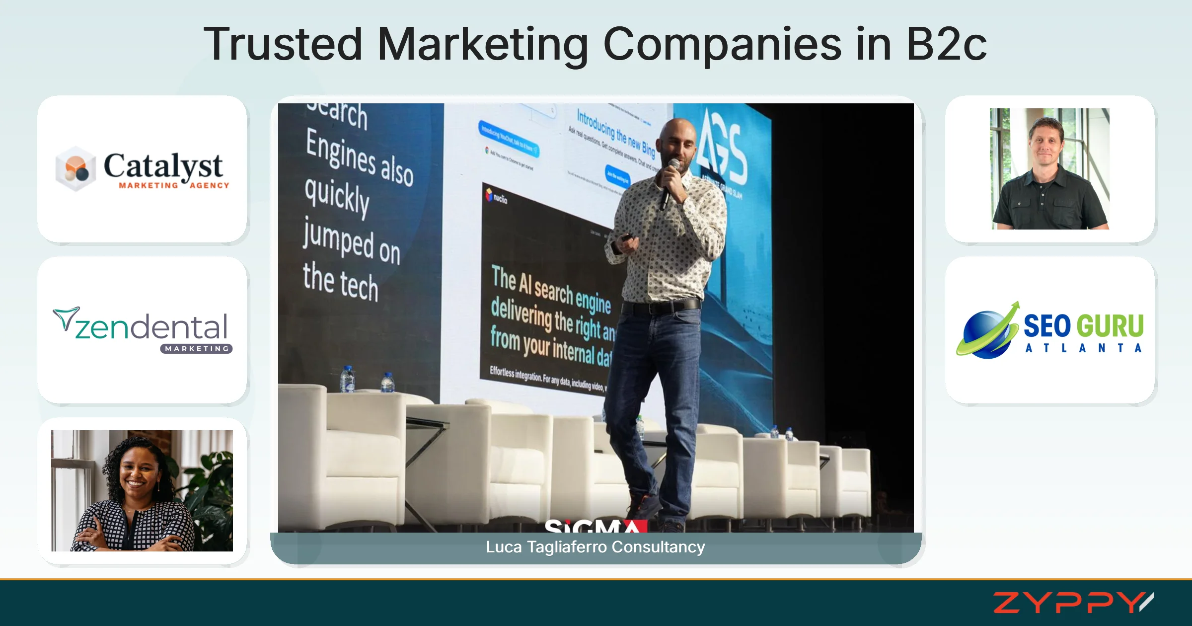 Trusted Marketing Companies in B2c: Luca Tagliaferro Consultancy, Zen Dental Marketing, and others