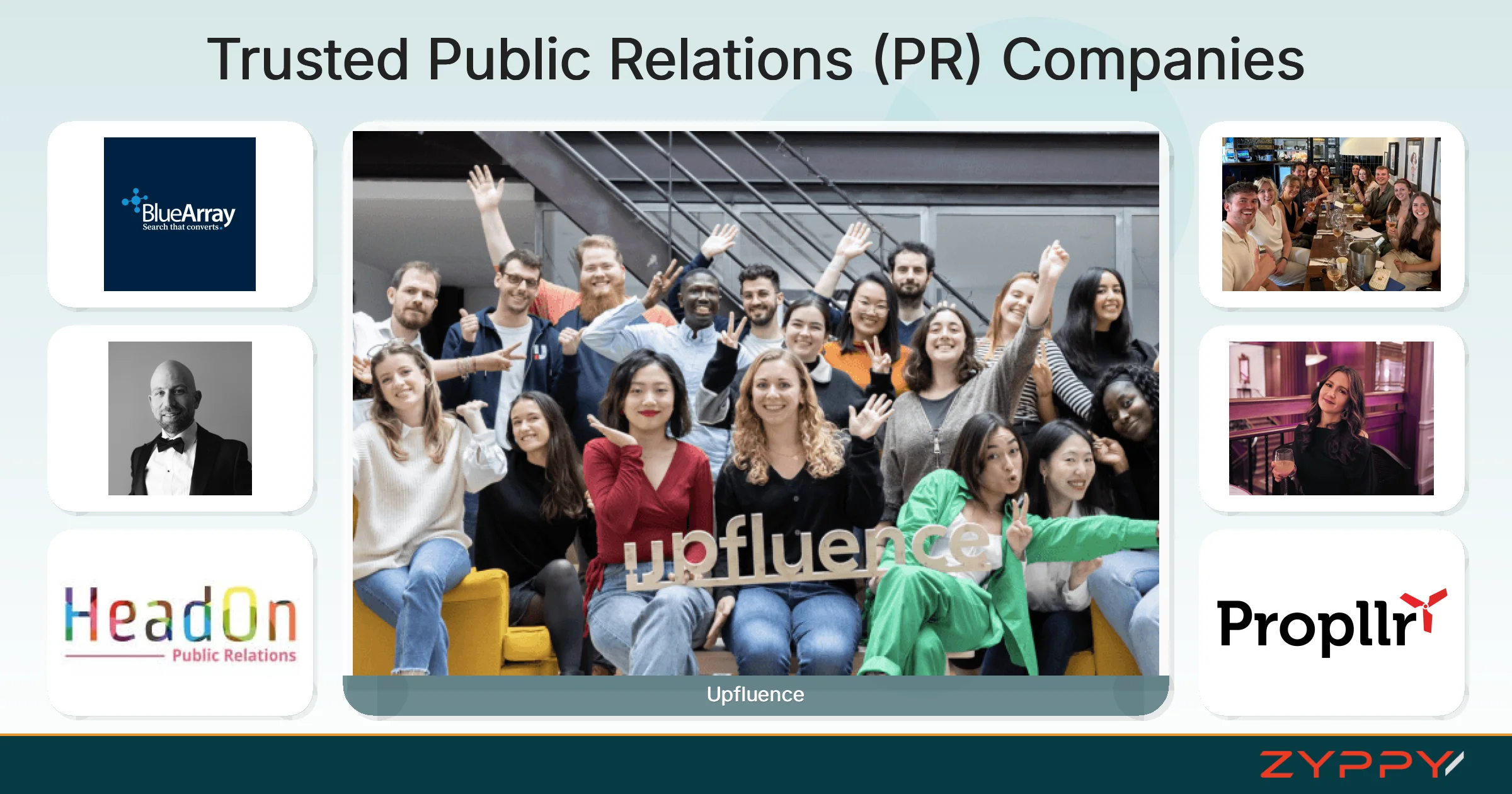 Trusted Public Relations (PR) Companies: Upfluence, Blue Array, and others