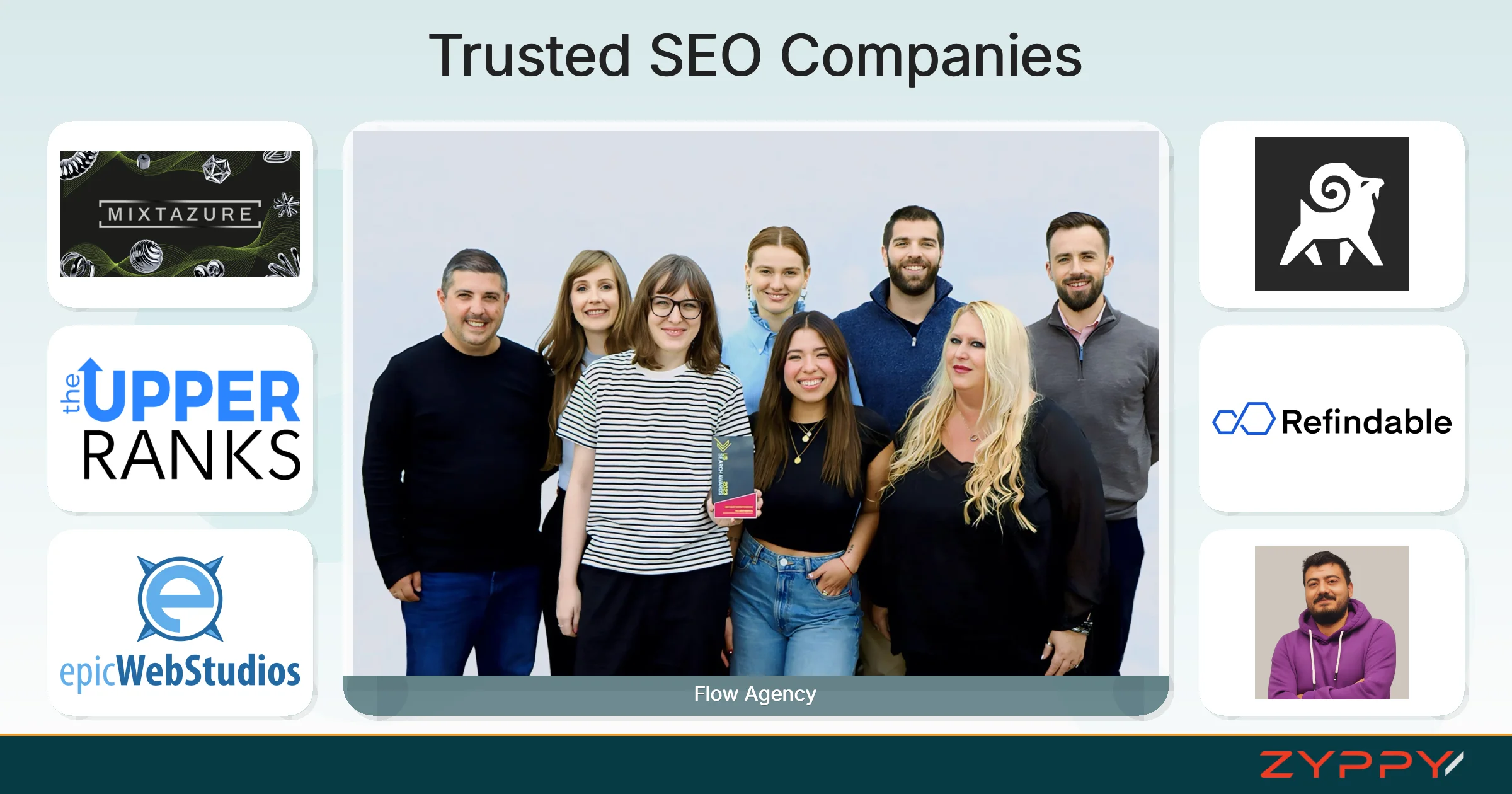 Trusted SEO Companies: Flow Agency, The Links Guy, and others