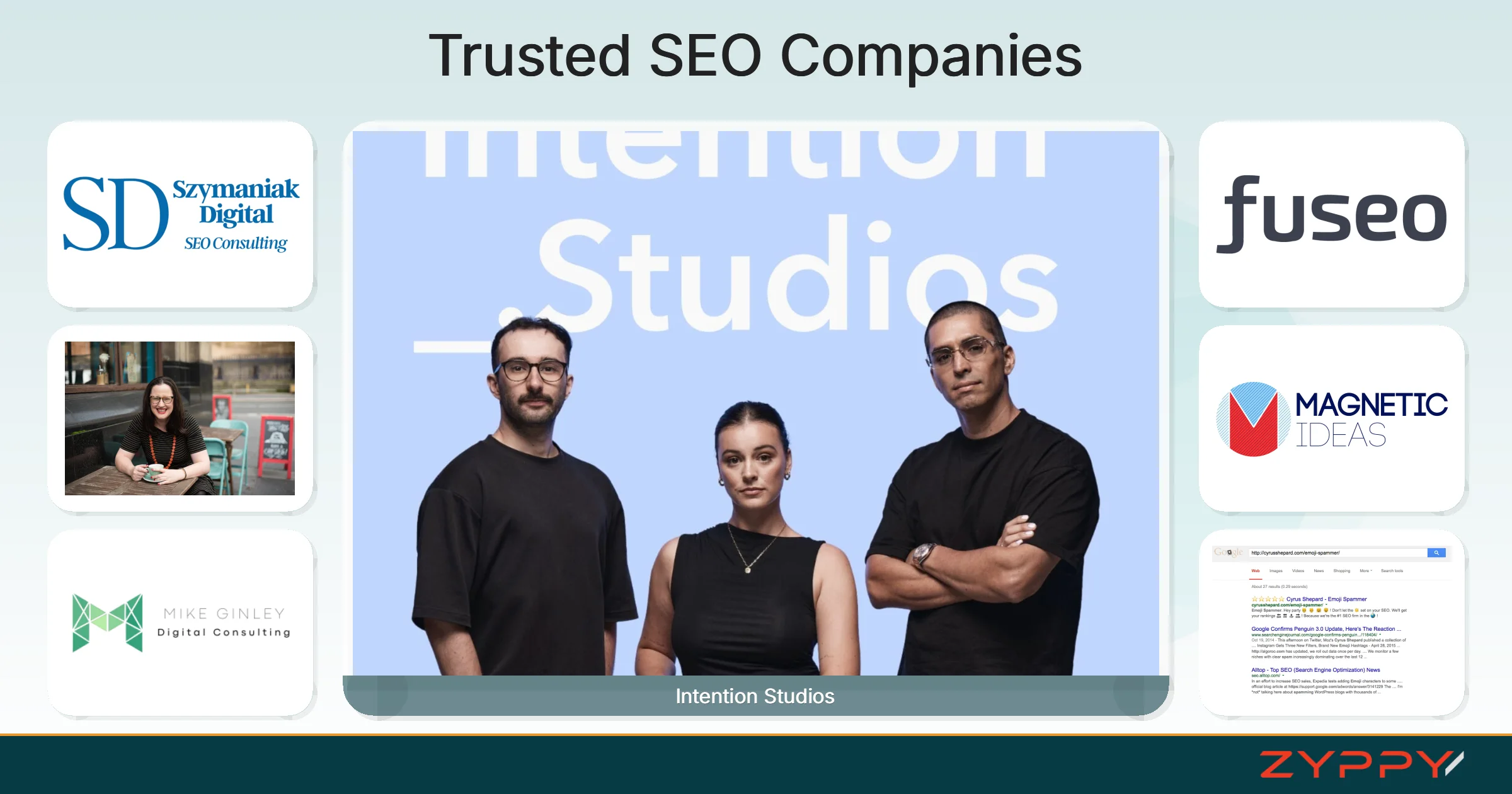 Trusted SEO Companies: Intention Studios, Ramūnas Bruzgys, and others