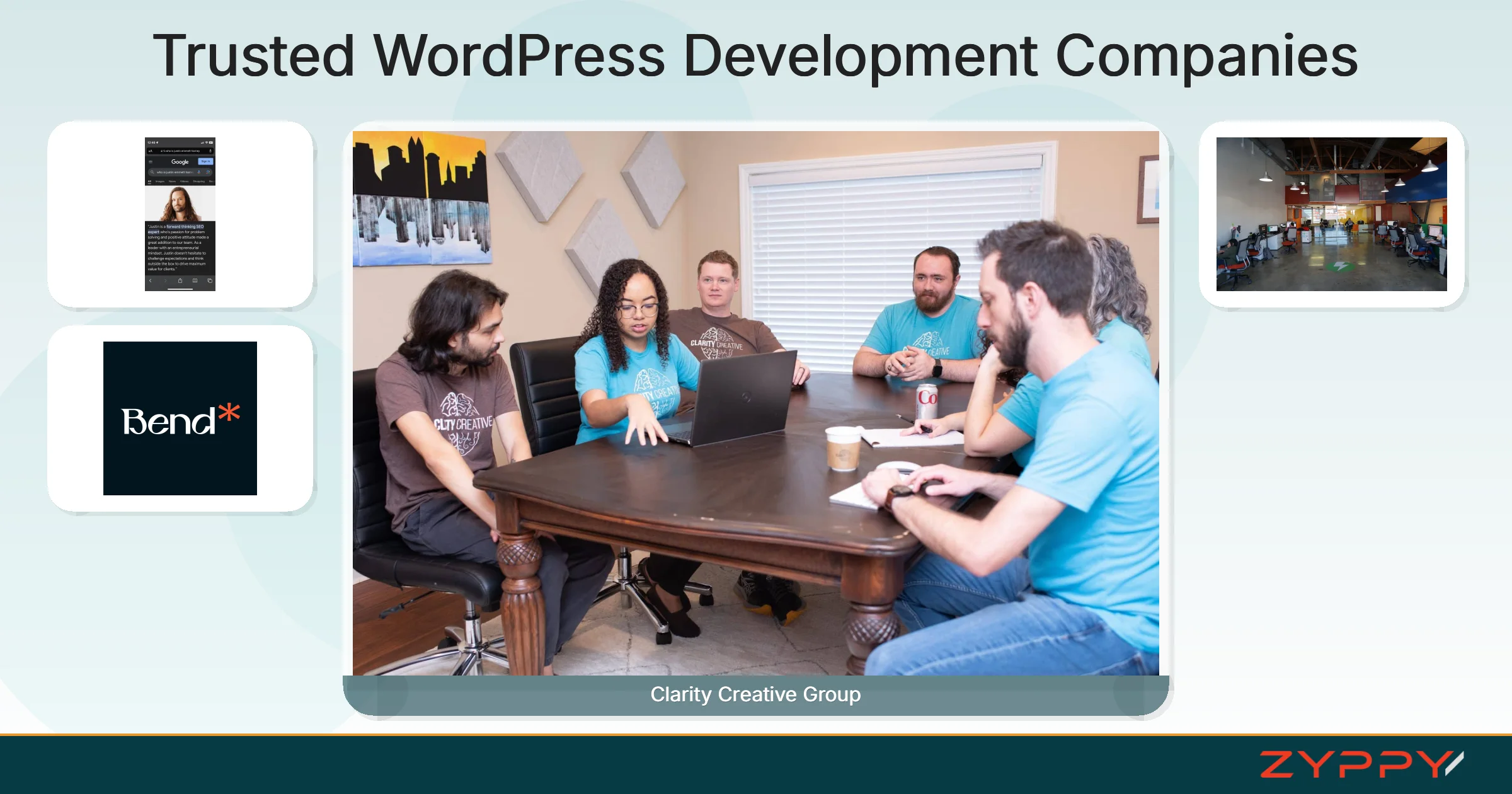 Trusted WordPress Development Companies: Clarity Creative Group, Bend Marketing, and others